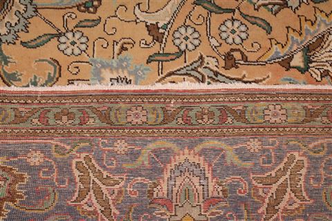 Tabriz Orange Square Hand Knotted 97 X 114 Area Rug 400-17159 Image 17