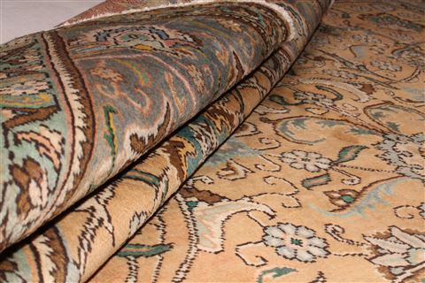 Tabriz Orange Square Hand Knotted 97 X 114 Area Rug 400-17159 Image 1