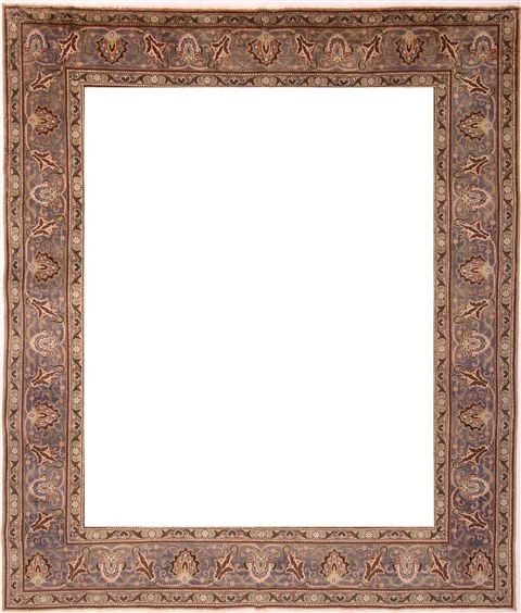 Tabriz Orange Square Hand Knotted 97 X 114 Area Rug 400-17159 Image 2