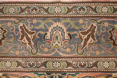 Tabriz Orange Square Hand Knotted 97 X 114 Area Rug 400-17159 Image 6