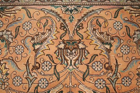 Tabriz Orange Square Hand Knotted 97 X 114 Area Rug 400-17159 Image 7