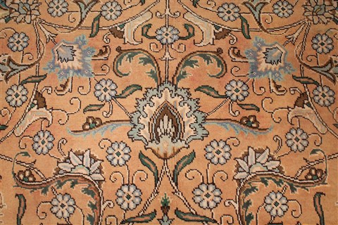 Tabriz Orange Square Hand Knotted 97 X 114 Area Rug 400-17159 Image 8