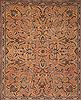 Tabriz Orange Square Hand Knotted 97 X 114  Area Rug 400-17159 Thumb 3