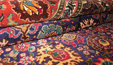 Tabriz Blue Hand Knotted 97 X 127 Area Rug 400-17161 Image 14