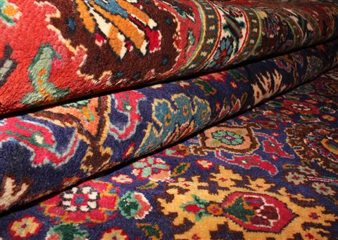 Tabriz Blue Hand Knotted 97 X 127 Area Rug 400-17161 Image 15
