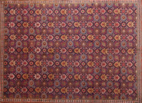 Tabriz Blue Hand Knotted 97 X 127 Area Rug 400-17161 Image 1