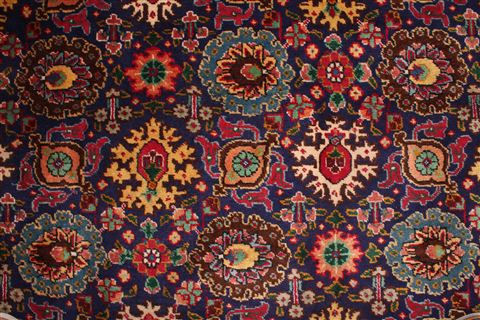 Tabriz Blue Hand Knotted 97 X 127 Area Rug 400-17161 Image 7