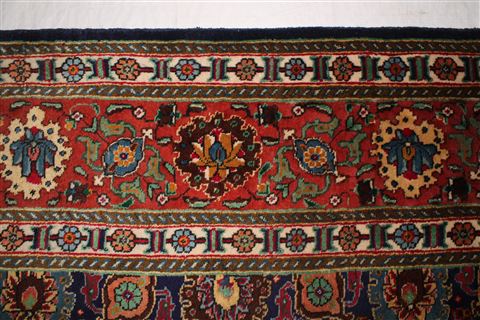 Tabriz Blue Hand Knotted 97 X 127 Area Rug 400-17161 Image 8