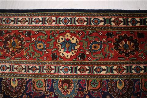 Tabriz Blue Hand Knotted 97 X 127 Area Rug 400-17161 Image 9