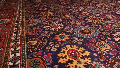 Tabriz Blue Hand Knotted 97 X 127 Area Rug 400-17161 Image 11