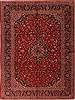 Kashan Red Hand Knotted 104 X 119  Area Rug 400-17162 Thumb 0