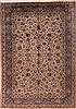 Kashan Beige Hand Knotted 98 X 137  Area Rug 400-17163 Thumb 0