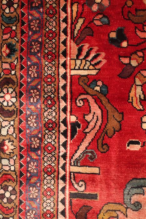 Mahal Red Hand Knotted 102 X 135 Area Rug 400-17164 Image 13
