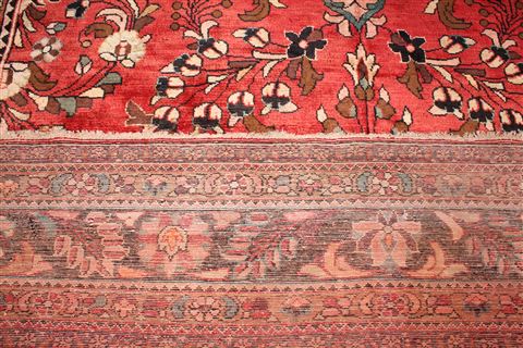 Mahal Red Hand Knotted 102 X 135 Area Rug 400-17164 Image 16