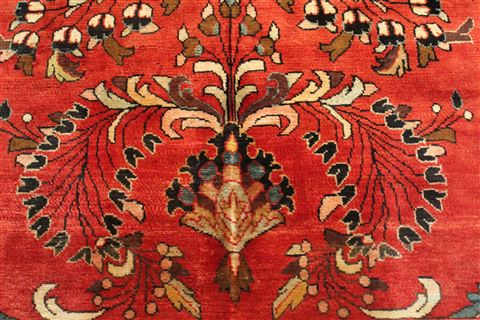 Mahal Red Hand Knotted 102 X 135 Area Rug 400-17164 Image 4