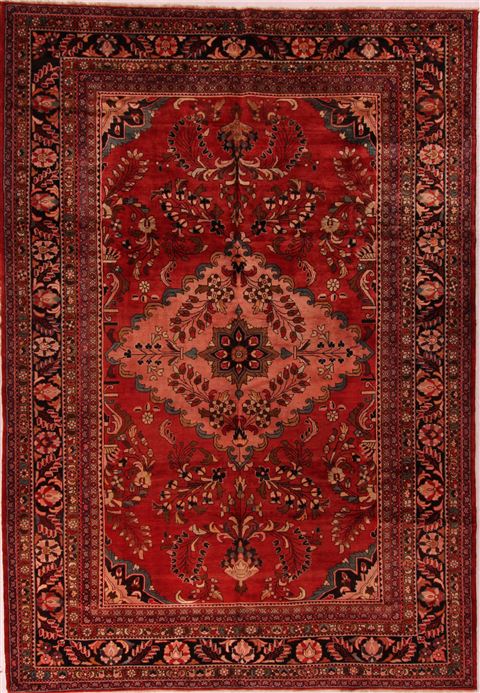 Mahal Red Hand Knotted 102 X 135 Area Rug 400-17164 Image 0