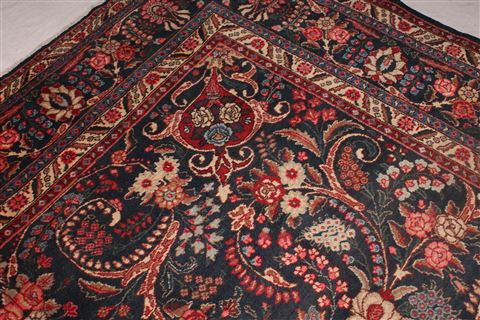 Khoy Black Hand Knotted 102 X 135 Area Rug 400-17165 Image 14