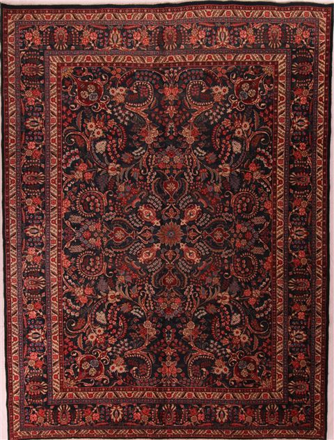 Khoy Black Hand Knotted 102 X 135 Area Rug 400-17165 Image 0
