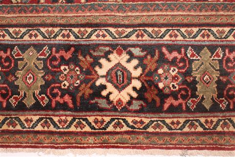 Moshk Abad Red Hand Knotted 107 X 138 Area Rug 400-17167 Image 6