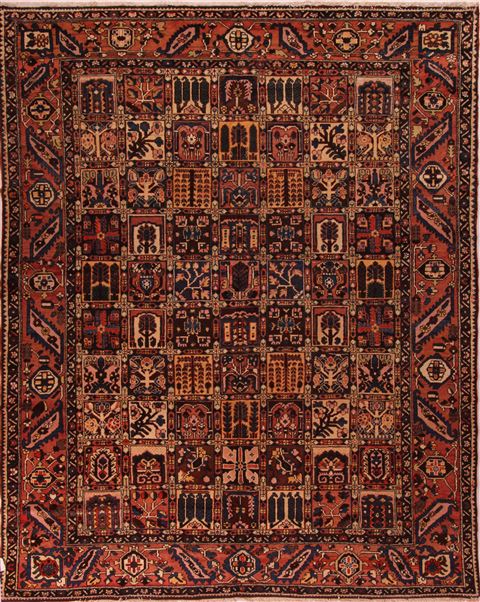 Bakhtiar Brown Hand Knotted 105 X 131 Area Rug 400-17170 Image 0