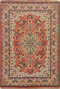 Sarouk Purple Hand Knotted 3'9" X 5'3"  Area Rug 251-17171