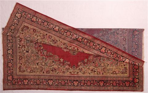Moshk Abad Red Hand Knotted 104 X 137 Area Rug 400-17180 Image 1
