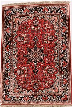 Persian sarouk Purple Rectangle 3x5 ft Wool Carpet 17181