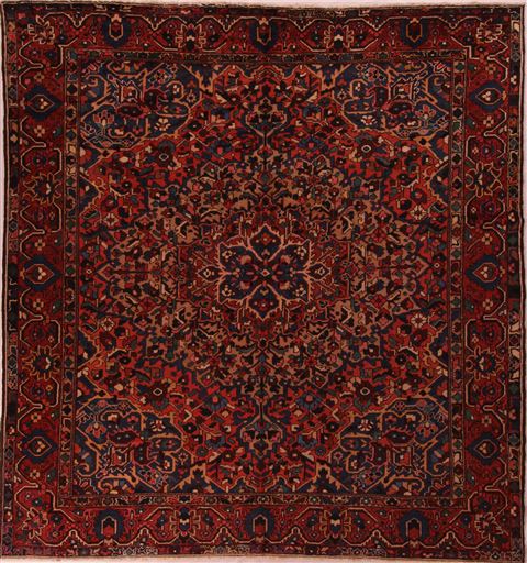 Bakhtiar Purple Square Hand Knotted 98 X 110 Area Rug 400-17182 Image 0