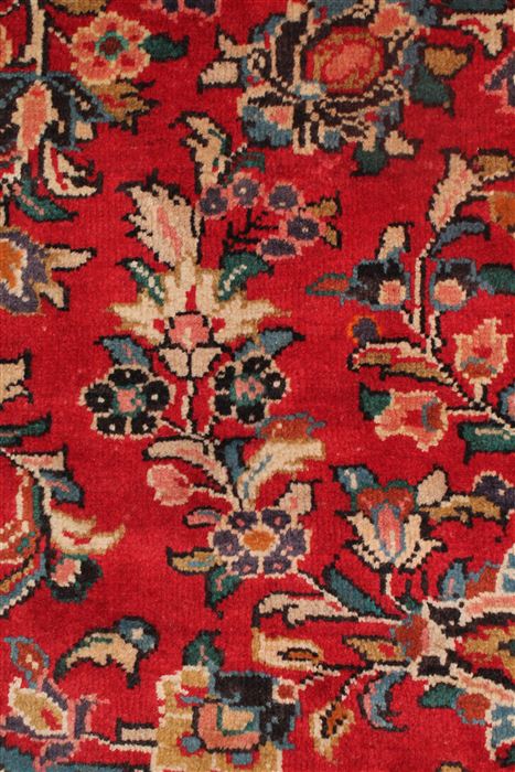 Moshk Abad Red Hand Knotted 104 X 132 Area Rug 400-17184 Image 13