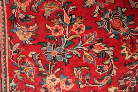 Moshk Abad Red Hand Knotted 104 X 132 Area Rug 400-17184 Image 14