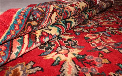 Moshk Abad Red Hand Knotted 104 X 132 Area Rug 400-17184 Image 17
