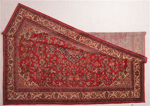 Moshk Abad Red Hand Knotted 104 X 132 Area Rug 400-17184 Image 6