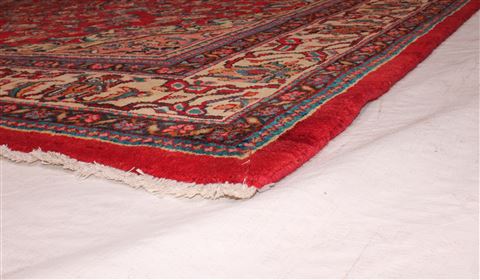 Moshk Abad Red Hand Knotted 104 X 132 Area Rug 400-17184 Image 7