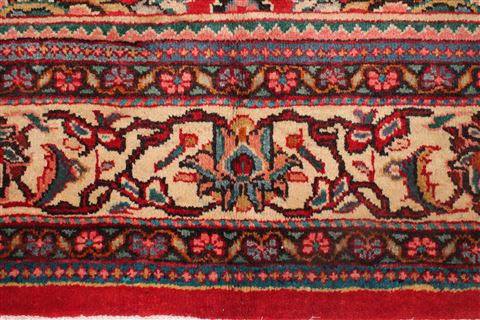 Moshk Abad Red Hand Knotted 104 X 132 Area Rug 400-17184 Image 8