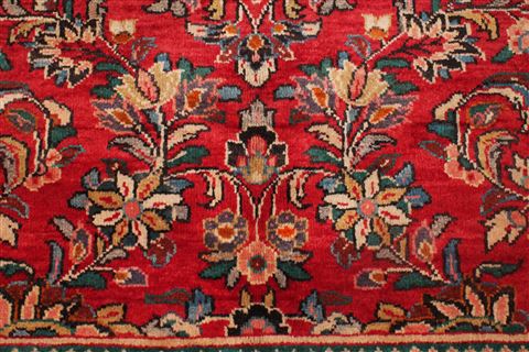 Moshk Abad Red Hand Knotted 104 X 132 Area Rug 400-17184 Image 9