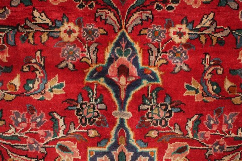 Moshk Abad Red Hand Knotted 104 X 132 Area Rug 400-17184 Image 11