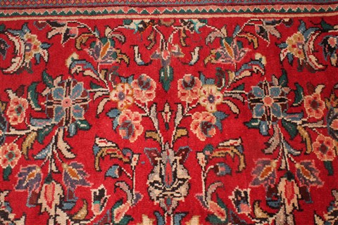 Moshk Abad Red Hand Knotted 104 X 132 Area Rug 400-17184 Image 12