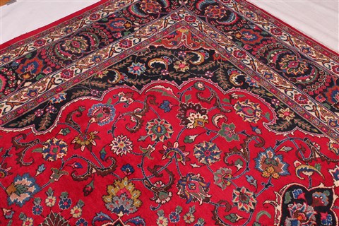 Mashad Red Square Hand Knotted 101 X 114 Area Rug 400-17188 Image 2