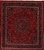 Mashad Red Square Hand Knotted 101 X 114 Area Rug 400-17188 Thumb 0