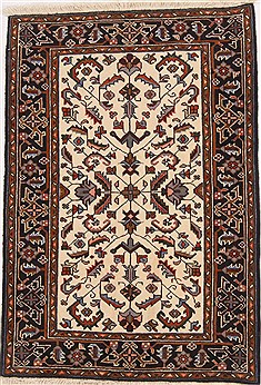 Persian Heriz White Rectangle 3x5 ft Wool Carpet 17189