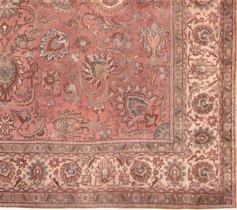 Tabriz Purple Square Hand Knotted 101 X 113 Area Rug 400-17190 Image 4