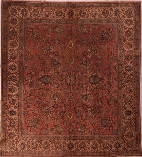 Tabriz Purple Square Hand Knotted 101 X 113 Area Rug 400-17190 Image 0