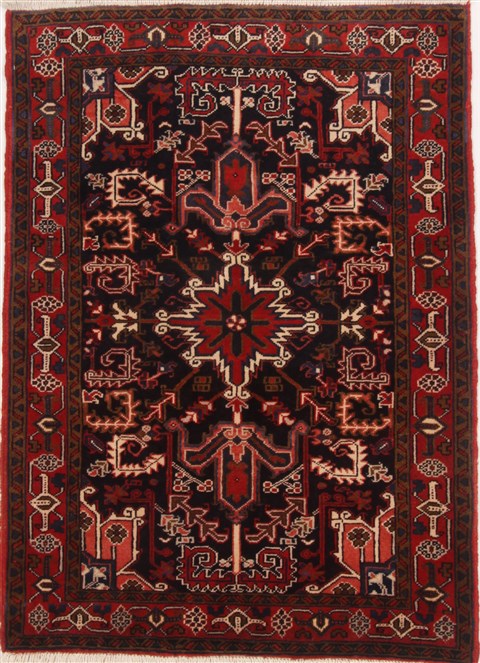 Heriz Black Hand Knotted 39 X 53  Area Rug 251-17191 Image 0