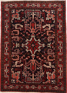 Persian Heriz Black Rectangle 3x5 ft Wool Carpet 17191