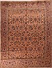 Tabriz Orange Hand Knotted 101 X 129 Area Rug 400-17194 Thumb 0