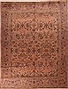 Tabriz Orange Hand Knotted 101 X 129  Area Rug 400-17194 Thumb 0