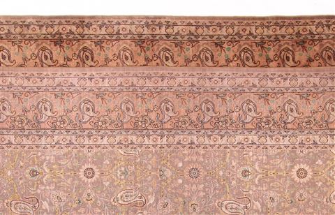 Tabriz Brown Hand Knotted 101 X 130 Area Rug 400-17197 Image 5