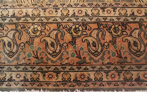 Tabriz Brown Hand Knotted 101 X 130 Area Rug 400-17197 Image 7