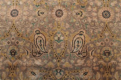 Tabriz Brown Hand Knotted 101 X 130 Area Rug 400-17197 Image 10