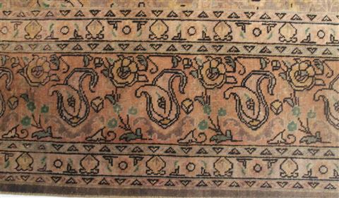 Tabriz Brown Hand Knotted 101 X 130 Area Rug 400-17197 Image 11